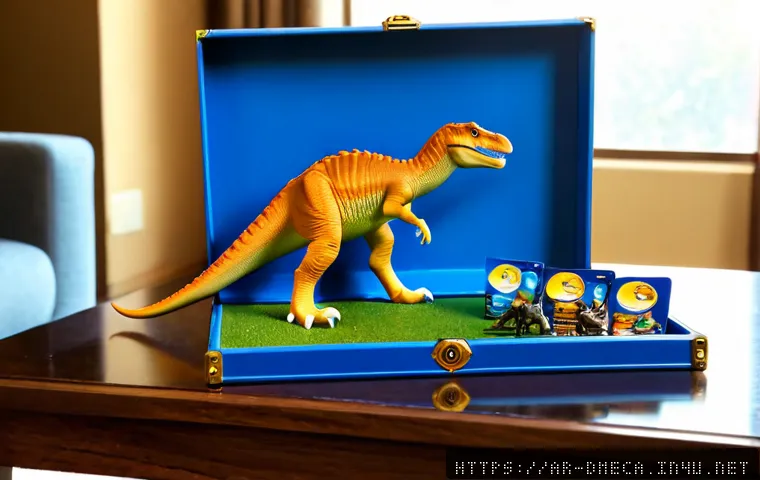 Home 15 공룡메카드 블루레이 한정판 - Photorealistic premium dinosaur adventure Blu-ray collector’s edition displayed on a polished wooden...